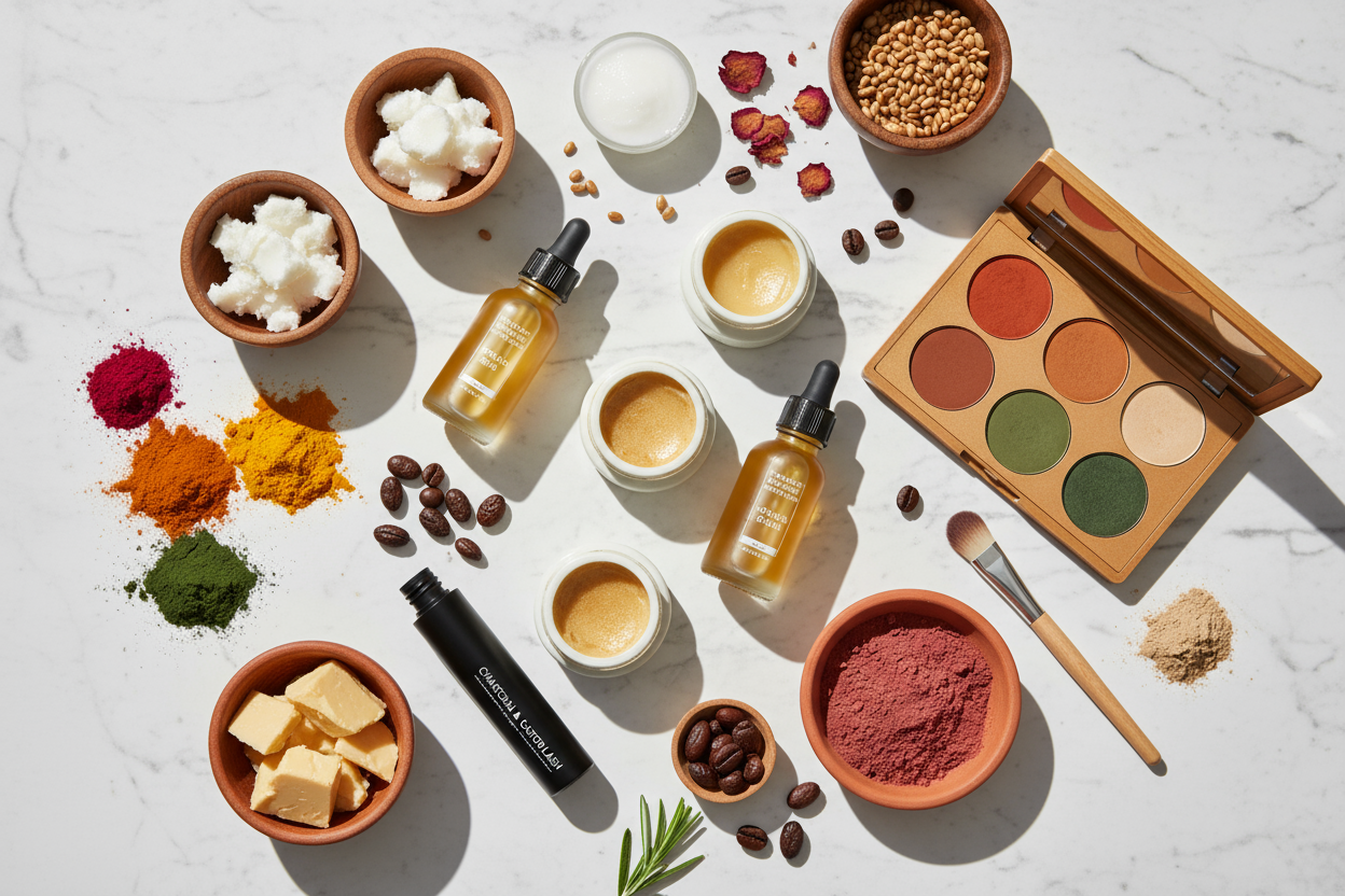 Make up with all natural and edible ingredients like butter and seed oils